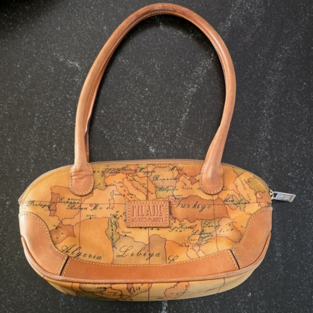Alviero Martini 1a Classe World Map Bag Made In Italy. East-West Bag Style
